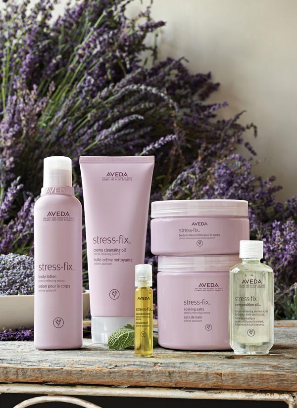 Linea corporal Stress-fix de Aveda, relax en tu hogar