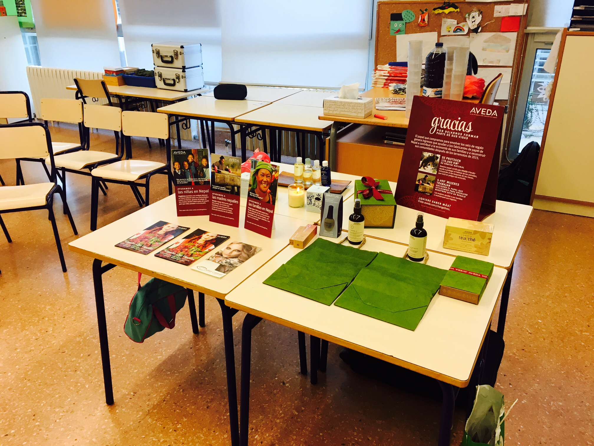 Aveda en el colegio