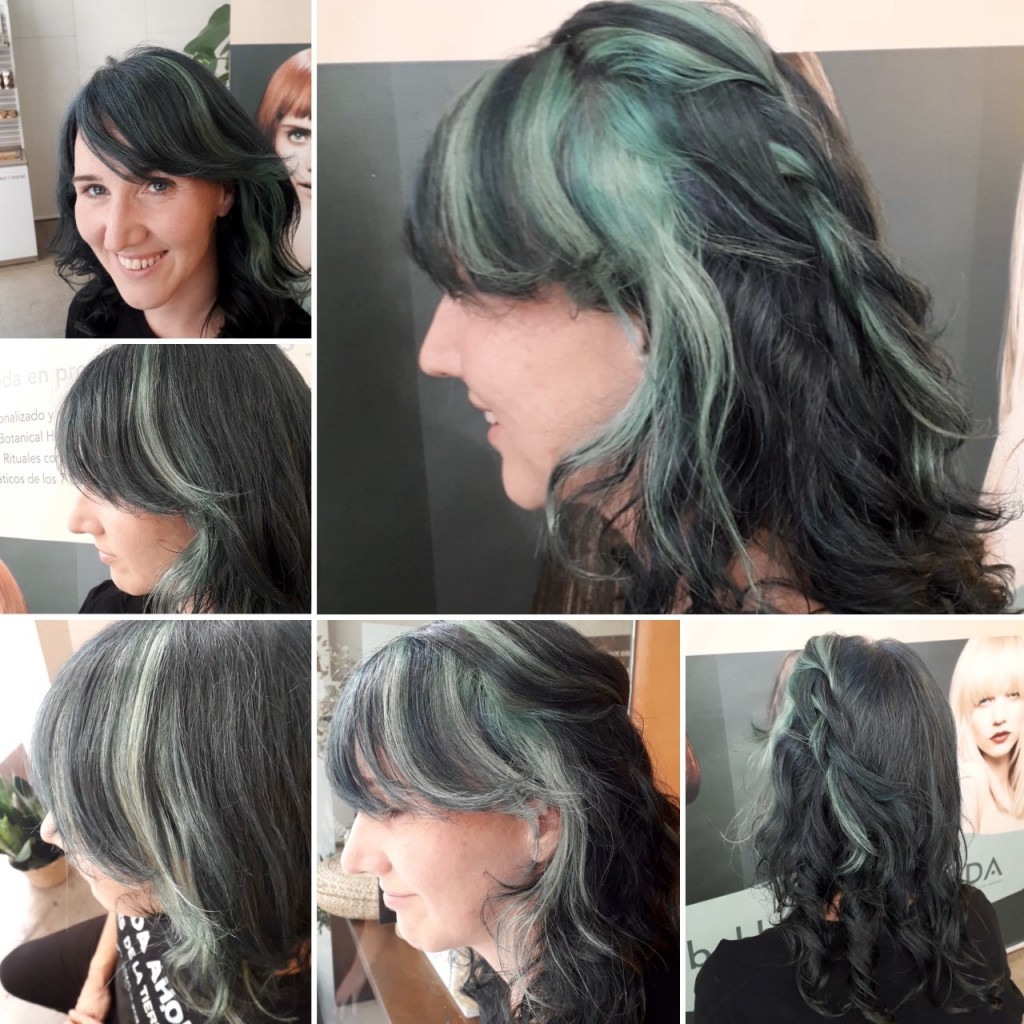 HAIR CONTOURING cabello tonos azules